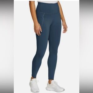 Eddie Bauer Women's Dark Blue Navy Trail Tight Leggings Side Zip Pockets XL